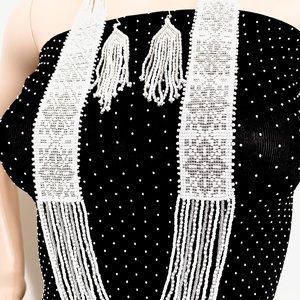 Bead necklace earrings handcrafted jewelry